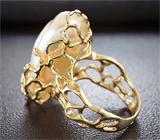 Золотое кольцо с жемчужиной барокко топового качества 26,91 карат! Исключительный люстр! Золото