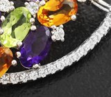 Замечательные серебряные серьги с аметистами, перидотами и цитринами Серебро 925