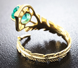 Золотое кольцо с «неоновым» апатитом 1,59 карат Золото