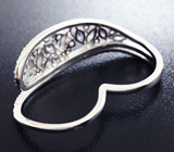 Оригинальное серебряное кольцо на два пальца с танзанитами Серебро 925