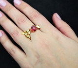 Золотое кольцо с рубеллитом турмалином 1,63 карат и бриллиантами Золото