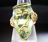 Золотое кольцо с зеленым аметистом 26 карат и бриллиантами Золото