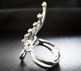Серебряное кольцо с кианитом и цаворитами Серебро 925