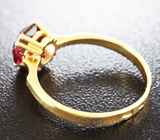 Золотое кольцо с родолитом гранатом топовой огранки 2,05 карат Золото