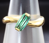 Золотое кольцо с великолепным неоново-зеленым турмалином 0,81 карат Золото