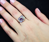 Чудесное серебряное кольцо с аметистом и цветной эмалью Серебро 925