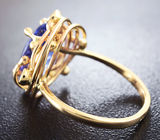 Золотое кольцо с танзанитом топового цвета 4,27 карат Золото