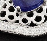 Стильные серебряные серьги с насыщенно-синими сапфирами Серебро 925