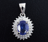 Прелестный серебряный комплект с синими сапфирами Серебро 925