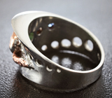 Серебряное кольцо с ограненным эфиопским опалом и синими сапфирами Серебро 925