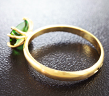 Золотое кольцо с великолепным неоново-зеленым турмалином 0,92 карат Золото