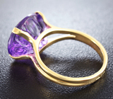 Золотое кольцо с аметистом авторской огранки 4,43 карат Золото