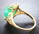 Золотое кольцо с уральским изумрудом 5,85 карат и бриллиантами Золото