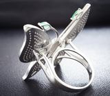 Серебряное кольцо «Бабочка» с изумрудами Серебро 925