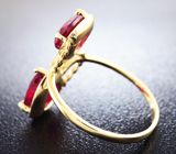 Золотое кольцо с рубинами 3,85 карат Золото