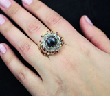Серебряное кольцо с цветным жемчугом и рубинами Серебро 925