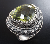 Серебряное кольцо с лимонным цитрином Серебро 925