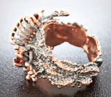 Серебряное кольцо c жемчужиной и мозамбикскими гранатам Серебро 925