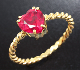 Золотое кольцо с рубином 1,9 карат Золото