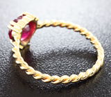 Золотое кольцо с рубином 1,9 карат Золото