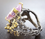 Серебряное кольцо с аметистом и голубым топазом Серебро 925