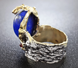 Серебряное кольцо с лазуритом и родолитом Серебро 925