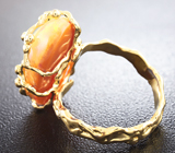 Золотое кольцо с роскошным кристаллическим опалом и бриллиантами Золото
