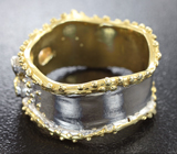 Серебряное кольцо с кристаллическим эфиопским опалом и изумрудами Серебро 925