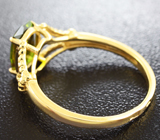 Золотое кольцо со сфеном 1,41 карат! Высокая дисперсия Золото