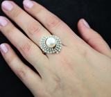 Чудесное серебряное кольцо с жемчужиной Серебро 925