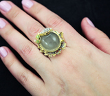 Серебряное кольцо с лунным камнем и перидотами Серебро 925