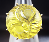 Золотое кольцо с лимонным цитрином авторской огранки «Инь-Ян» 41,91 карат Золото