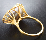 Золотое кольцо с цветной жемчужиной Keshi 17,98 карат! «Титановый» люстр Золото