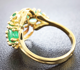 Золотое кольцо с уральскими изумрудами массой 2,5 карат Золото