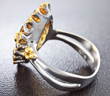 Серебряное кольцо с цитрином и синими сапфирами Серебро 925