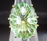 Золотое кольцо с зеленым аметистом авторской огранки 27,39 карат Золото