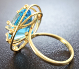 Золотое кольцо с голубым топазом 9,7 карат Золото