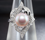 Изысканное серебряное кольцо с жемчужиной Серебро 925