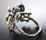 Серебряное кольцо с кианитом, аметистами и синими сапфирами Серебро 925