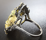 Серебряное кольцо с цитрином и перидотами Серебро 925