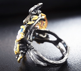 Серебряное кольцо с топазом, аметистом и лунным камнем Серебро 925