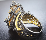 Серебряное кольцо с цитрином и аметистами Серебро 925