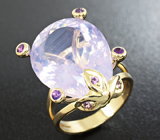 Кольцо с лавандовым и фиолетовыми аметистами