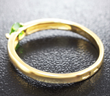 Золотое кольцо с ярко-зеленым уральским демантоидом 0,33 карат Золото