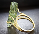 Золотое кольцо с резным зеленым аметистом 19,54 карат Золото