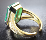 Золотое кольцо с крупным уральским изумрудом 5,31 карат и 78 бриллиантами Золото