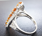 Великолепное серебряное кольцо с цитринами Серебро 925