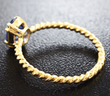 Золотое кольцо с васильковым сапфиром 1,22 карат Золото