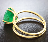 Золотое кольцо с ярким изумрудом 3,7 карат Золото