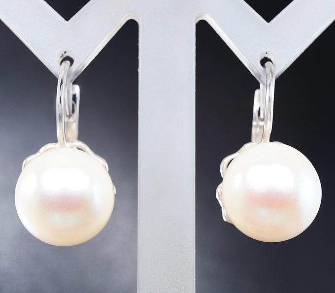 Золотые серьги с морским жемчугом 29,05 карат! Исключительный люстр